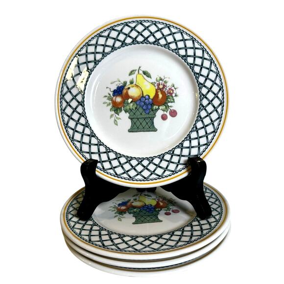 Villeroy & Boch 'Basket' Germany Vitro Porzellan 6.25" Bread Butter Plates-Set 4 - Picture 1 of 4